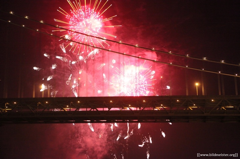 KFOG fireworks over SF Bay Bridge